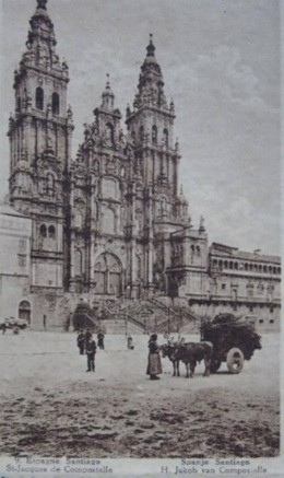 Fotografía antigua de Santiago de Compostela Plaza del Obradoiro 